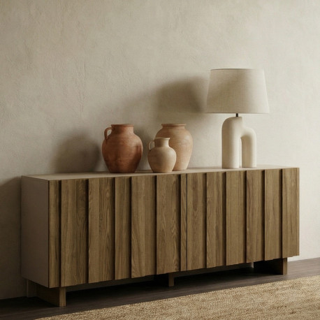 Buffet CADENZA - Chêne cendré & Crème - 180 cm