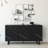 Buffet TATAOUI - Full Black à façades sculptées - 150 cm
