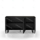 Buffet TATAOUI - Full Black à façades sculptées - 150 cm