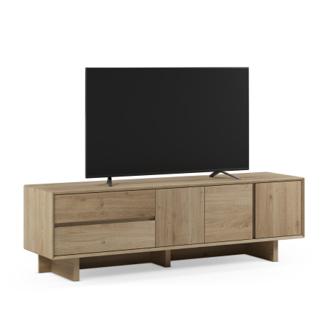 Meuble TV TOSCA - Chêne miel - 3 portes 2 tiroirs - 180 cm