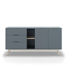 Buffet PISCO - Chêne & Laque vert de gris - 165 cm