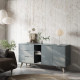 Buffet PISCO - Chêne & Laque vert de gris - 165 cm