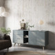 Buffet PISCO - Chêne & Laque vert de gris - 165 cm