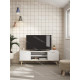 Meuble TV PISCO - Chêne & Laque blanche - 140 cm