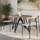 Table à manger ronde DUNA - Plateau noyer & Pieds métal sculpturaux - 130 cm
