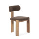 Chaise OLINA - Bois de chêne massif & toile brune