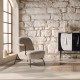 Fauteuil OLAF - Bouclette sable, chêne & acier