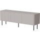 Meuble TV MAKAL - Taupe à façades cannelées - 160 cm