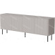 Buffet MAKAL - Taupe à façades cannelées - 200 cm
