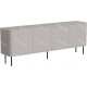 Buffet MAKAL - Taupe à façades cannelées - 200 cm