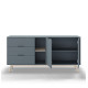 Buffet PISCO - Chêne & Laque vert de gris - 165 cm