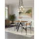 Table à manger ronde DUNA - Plateau noyer & Pieds métal sculpturaux - 130 cm