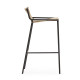 Tabouret de bar MARSALA - Cordage naturel tressé & Acier noir