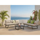 Salon outdoor MILOS modulable - Aluminium anthracite & toile taupe