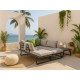 Salon outdoor MILOS modulable - Aluminium anthracite & toile taupe