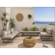 Salon outdoor MILOS modulable - Aluminium anthracite & toile taupe