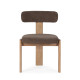 Chaise OLINA - Bois de chêne massif & toile brune
