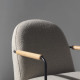 Fauteuil OLAF - Bouclette sable, chêne & acier