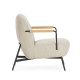 Fauteuil OLAF - Bouclette sable, chêne & acier