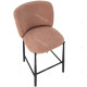 Tabouret de bar HIZY - Toile piquée Pastel Corail