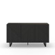 Buffet TATAOUI - Full Black à façades sculptées - 150 cm