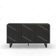 Buffet TATAOUI - Full Black à façades sculptées - 150 cm