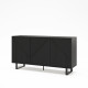 Buffet TATAOUI - Full Black à façades sculptées - 150 cm