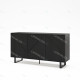Buffet TATAOUI - Full Black à façades sculptées - 150 cm