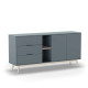 Buffet PISCO - Chêne & Laque vert de gris - 165 cm