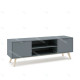Meuble TV PISCO - Chêne & Laque vert de gris - 140 cm