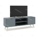 Meuble TV PISCO - Chêne & Laque vert de gris - 140 cm