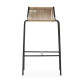 Tabouret de bar MARSALA - Cordage naturel tressé & Acier noir