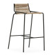 Tabouret de bar MARSALA - Cordage naturel tressé & Acier noir