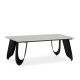 Table basse ARCA - Pierre marbrée blanche - 120 cm