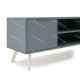 Meuble TV PISCO - Chêne & Laque vert de gris - 140 cm