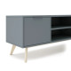 Meuble TV PISCO - Chêne & Laque vert de gris - 140 cm
