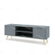 Meuble TV PISCO - Chêne & Laque vert de gris - 140 cm