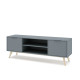 Meuble TV PISCO - Chêne & Laque vert de gris - 140 cm