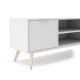 Meuble TV PISCO - Chêne & Laque blanche - 140 cm