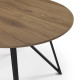 Table à manger ronde DUNA - Plateau noyer & Pieds métal sculpturaux - 130 cm