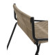 Tabouret de bar MARSALA - Cordage naturel tressé & Acier noir