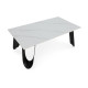 Table basse ARCA - Pierre marbrée blanche - 120 cm