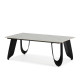 Table basse ARCA - Pierre marbrée blanche - 120 cm