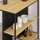 Table de bar MIKI avec rangement - Oak & Black - 100 cm