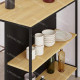 Table de bar MIKI avec rangement - Oak & Black - 100 cm