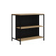 Table de bar MIKI avec rangement - Oak & Black - 100 cm