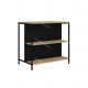 Table de bar MIKI avec rangement - Oak & Black - 100 cm