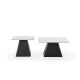 Duo de tables basses LUMA - Pierre marbrée Blanche