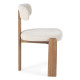 Chaise OLINA - Bois de chêne massif & toile taupe