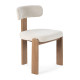 Chaise OLINA - Bois de chêne massif & toile taupe